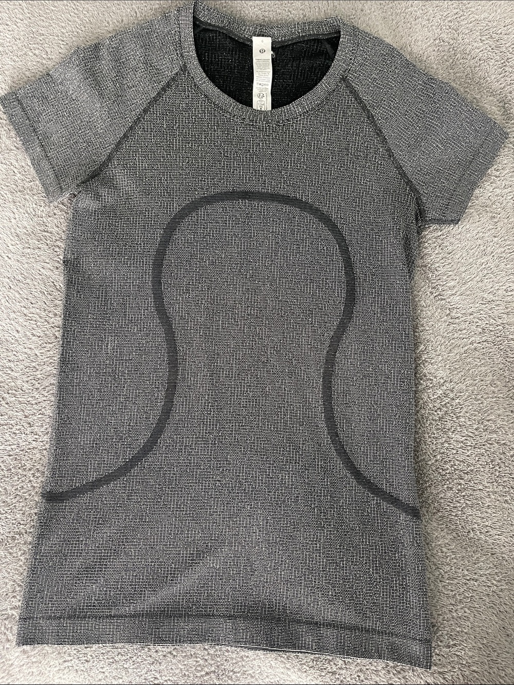 lululemon athletica Gray Seamless Short Sleeve Active Top